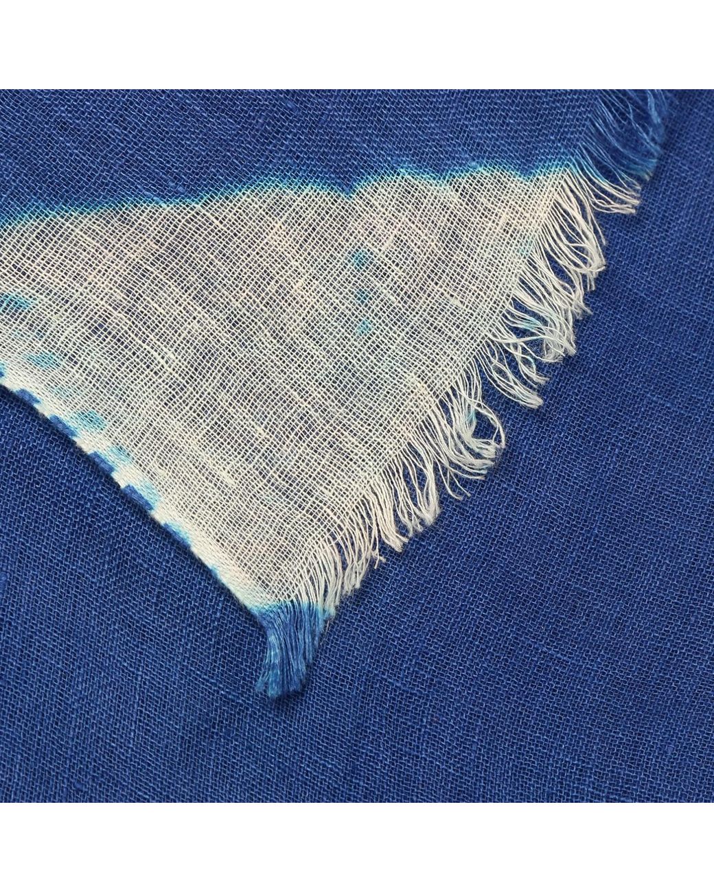 Heritagemoda Blue Handmade Marrakech Tie-Dye Linen Scarf