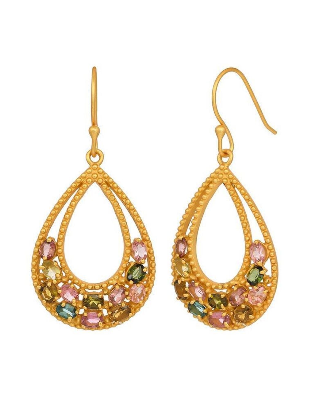 Opium Jewels Metallic Teardrop Earrings