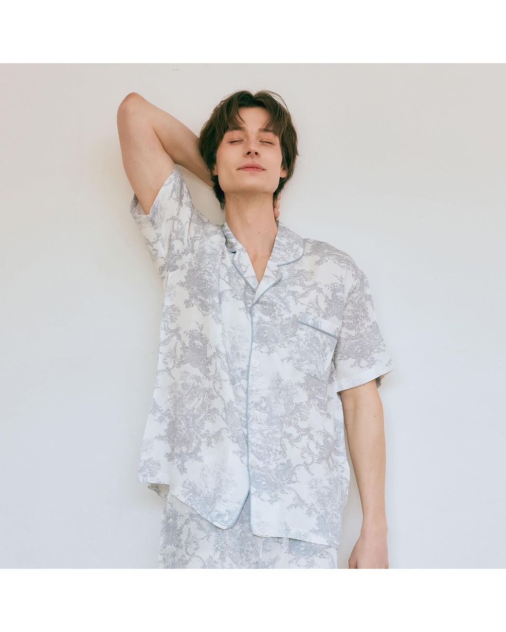 Luna Luz White French Toile Bamboo Rayon Pyjama Set –