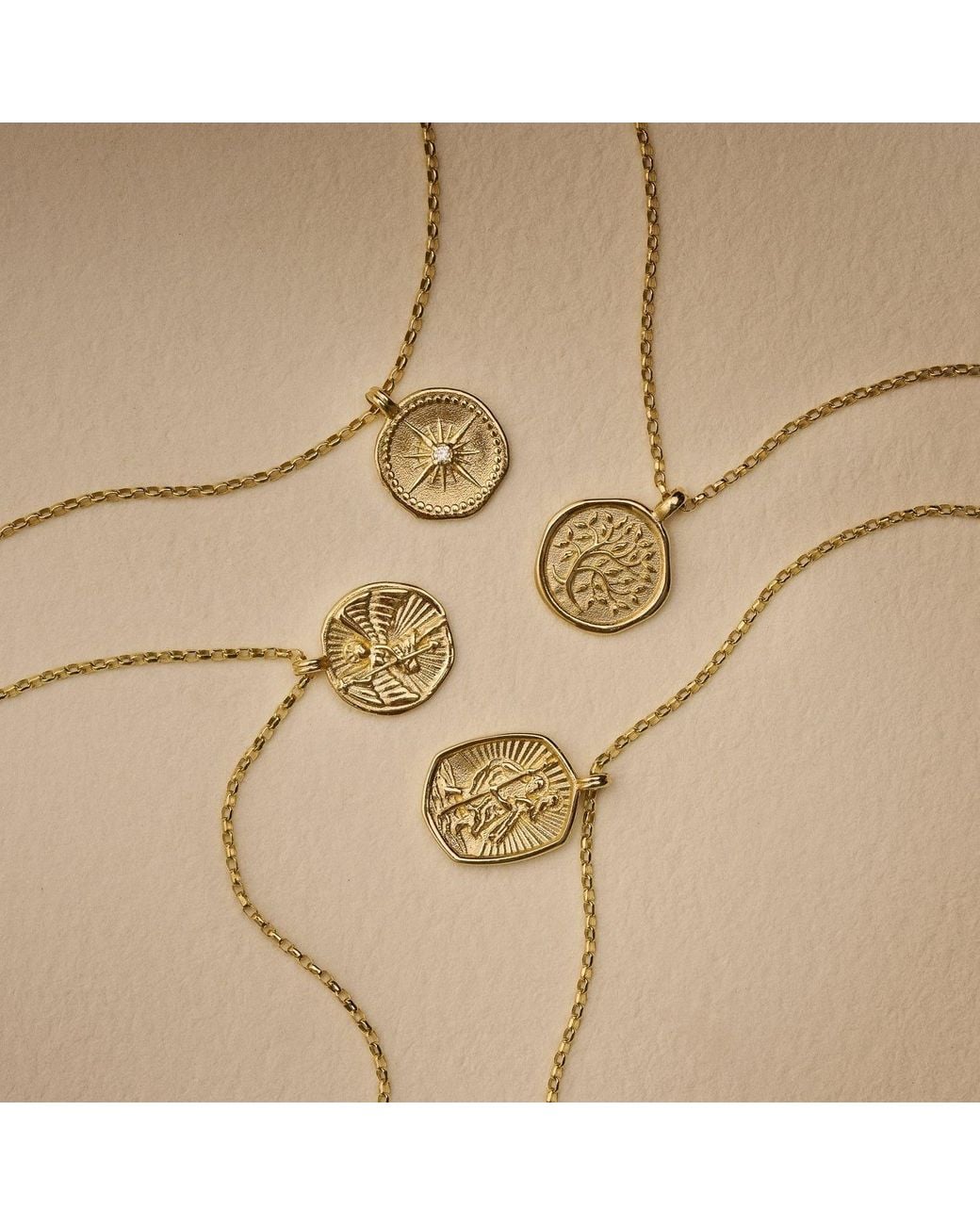 Dower & Hall Metallic Solid St. Christopher Tiny Talisman Necklace for men
