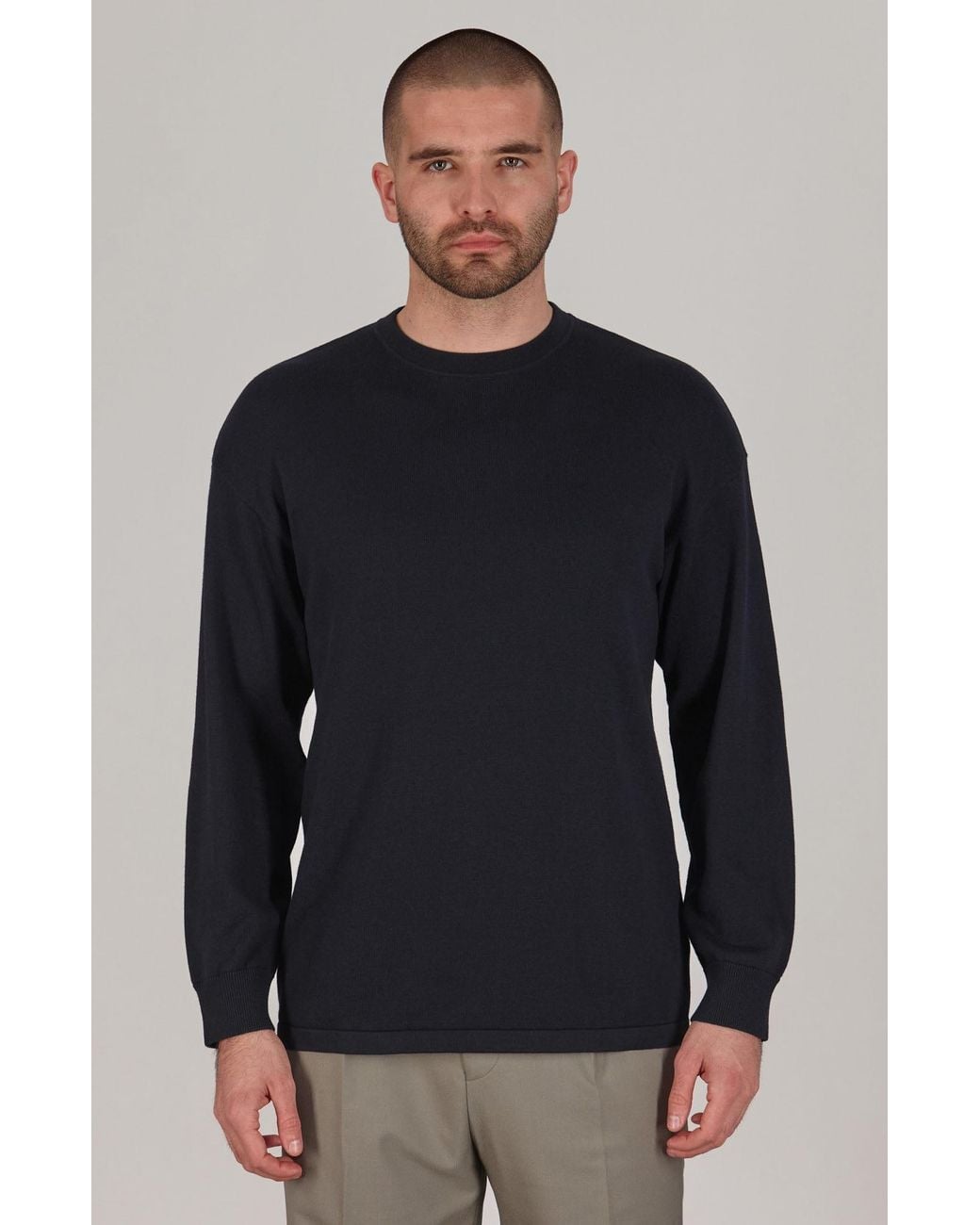 Paul James Knitwear Blue Lightweight Cotton Ollie Oversized Knitted Top for men