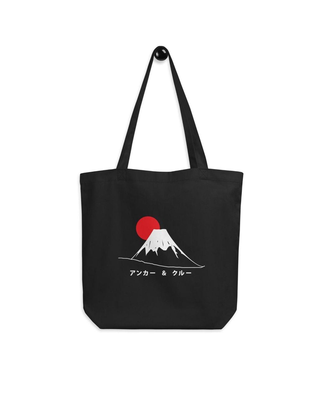 Anchor and Crew Black Mount Fuji Landmark Recycled Cotton Tote Bag