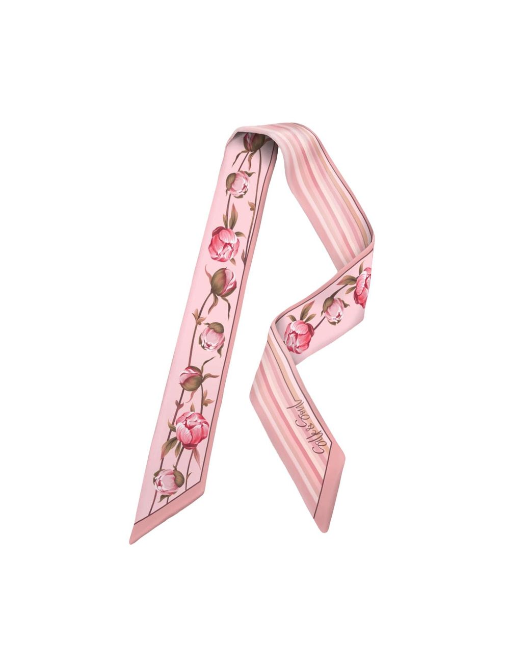 Silk&Soul Pink Peonies Twilly