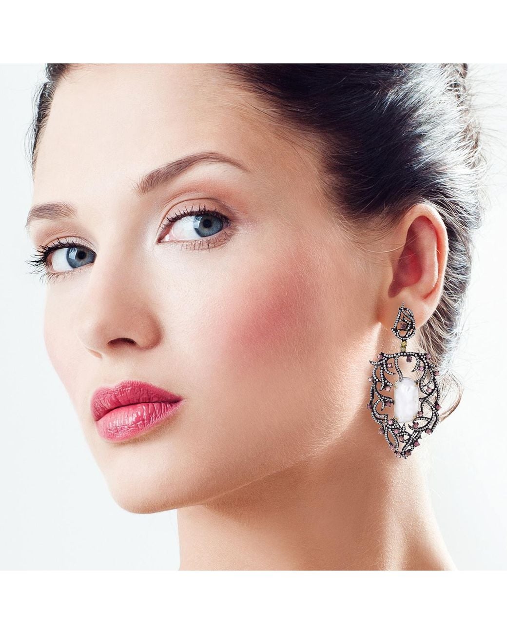 Artisan Metallic Diamond, Tourmaline & Baroque Pearl