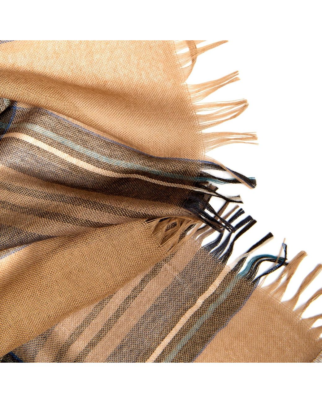 Kinalba Brown Weekender Camel Stewart Cashmere & Silk Scarf
