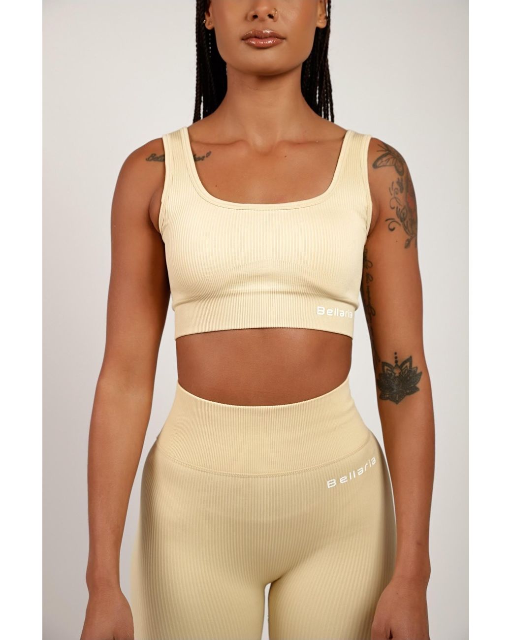 Bellaria Brown Cabernet Sculpt Sports Bra- Cream