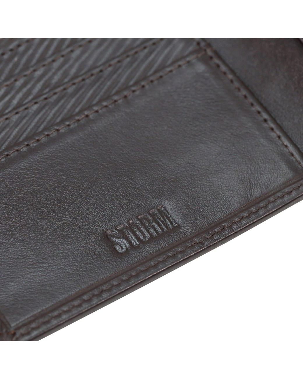 Storm Black Plutus Leather Embossed Wallet for men