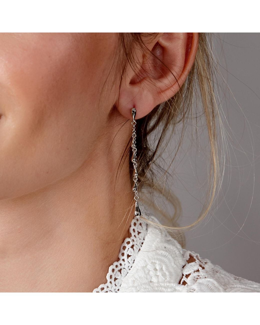 Lucy Quartermaine Metallic Cluster Drop Earrings