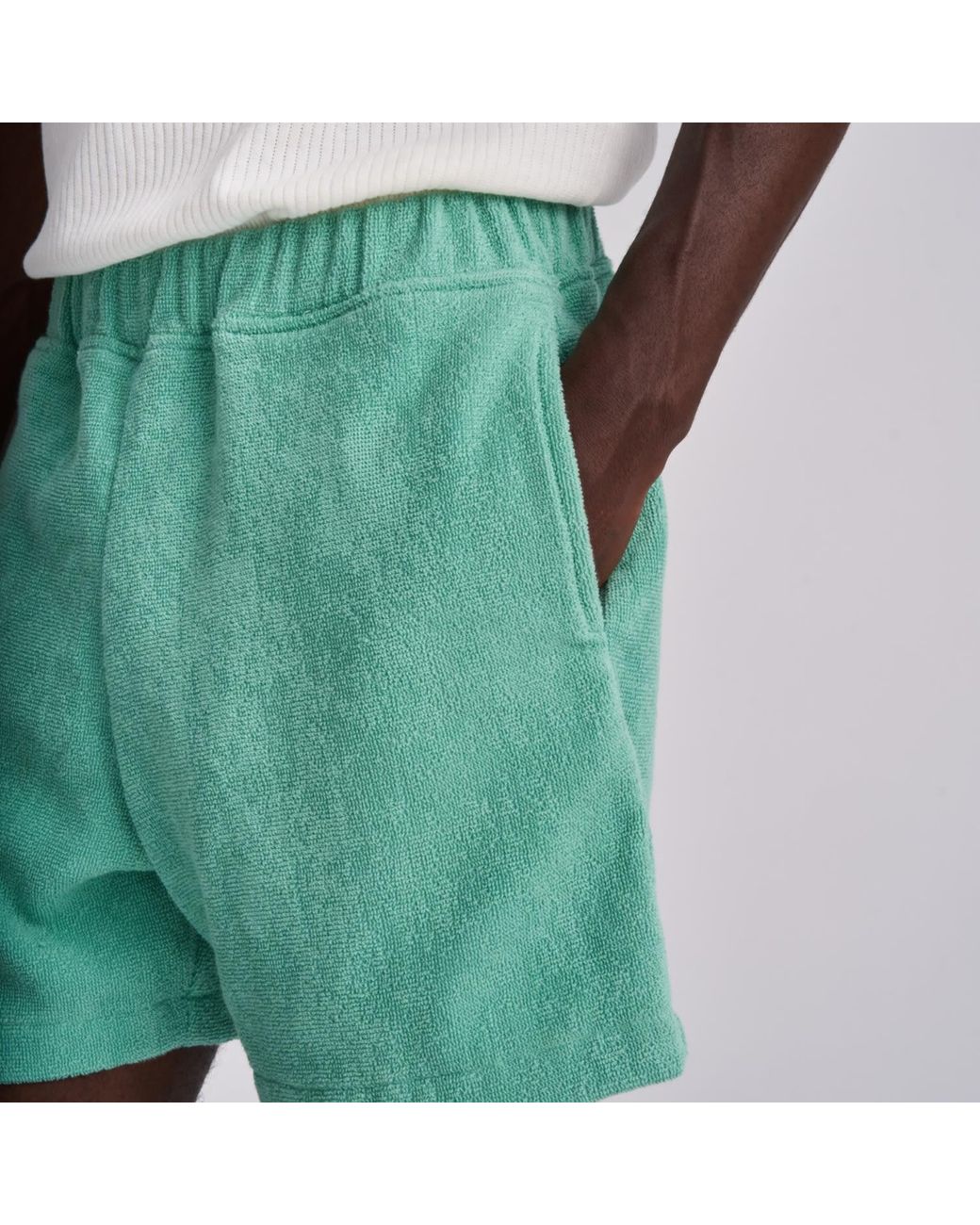 Little Mariner Green Sage Terry Shorts for men