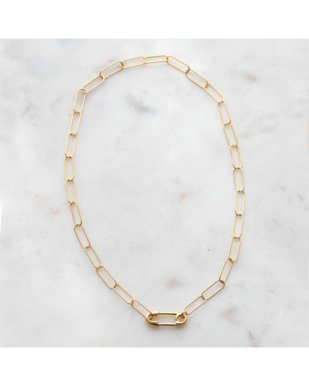 Kris Nations Metallic Safety Pin Chain Necklace