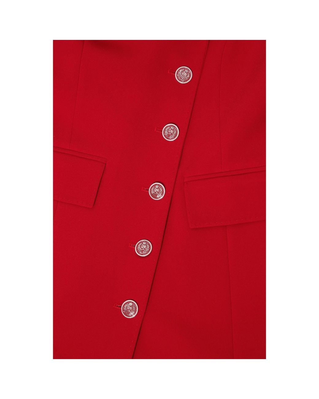Femponiq Red Asymmetric Pleated Blazer Dress