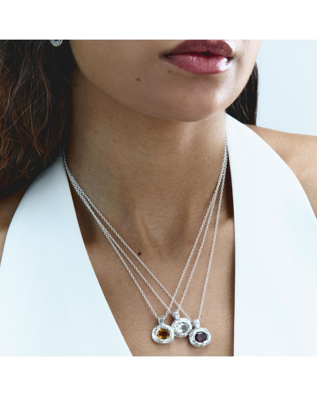De Roms Metallic Molten Amethyst Soul Necklace