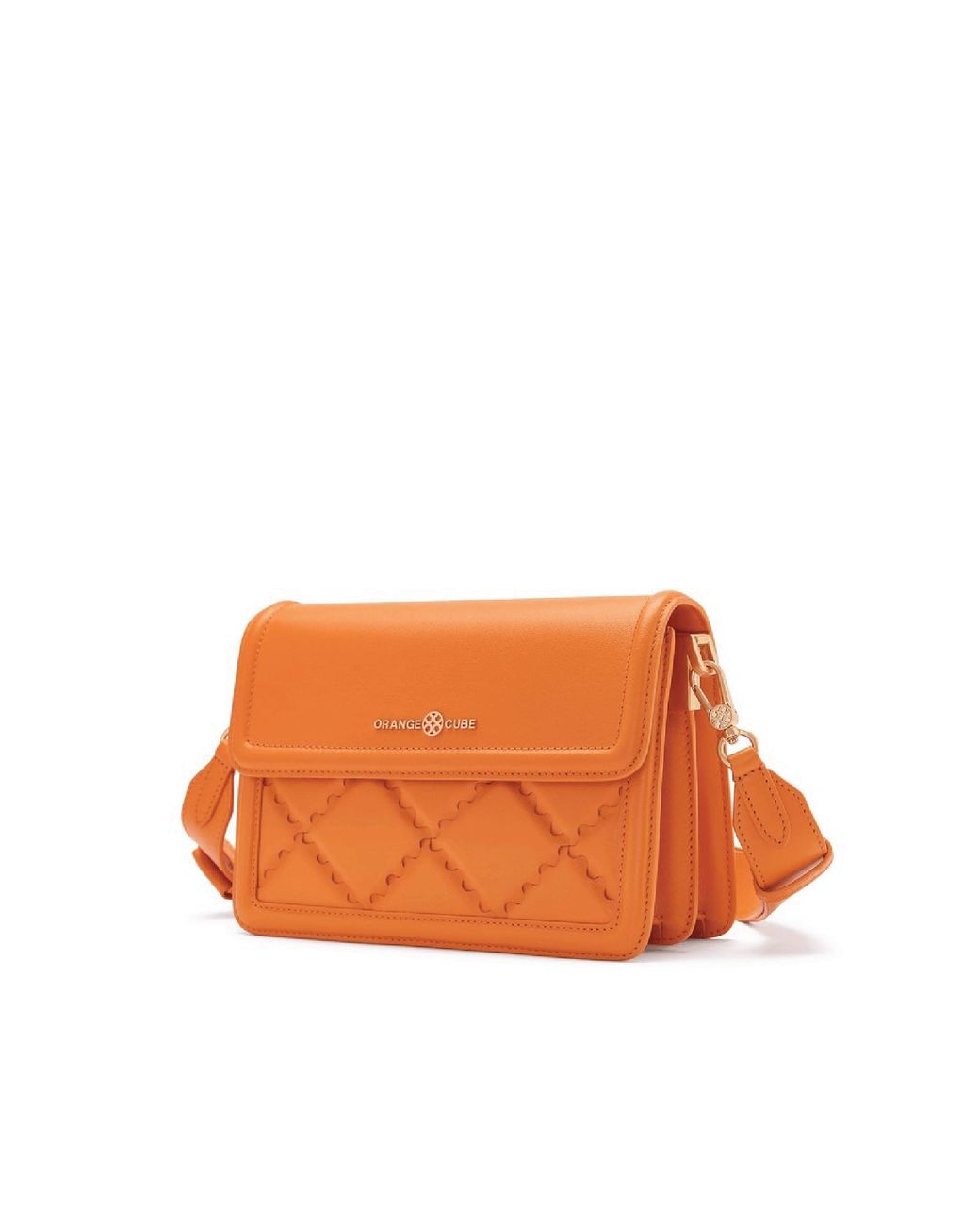 Orange Cube Orange Mosaic Compact Messenger Bag