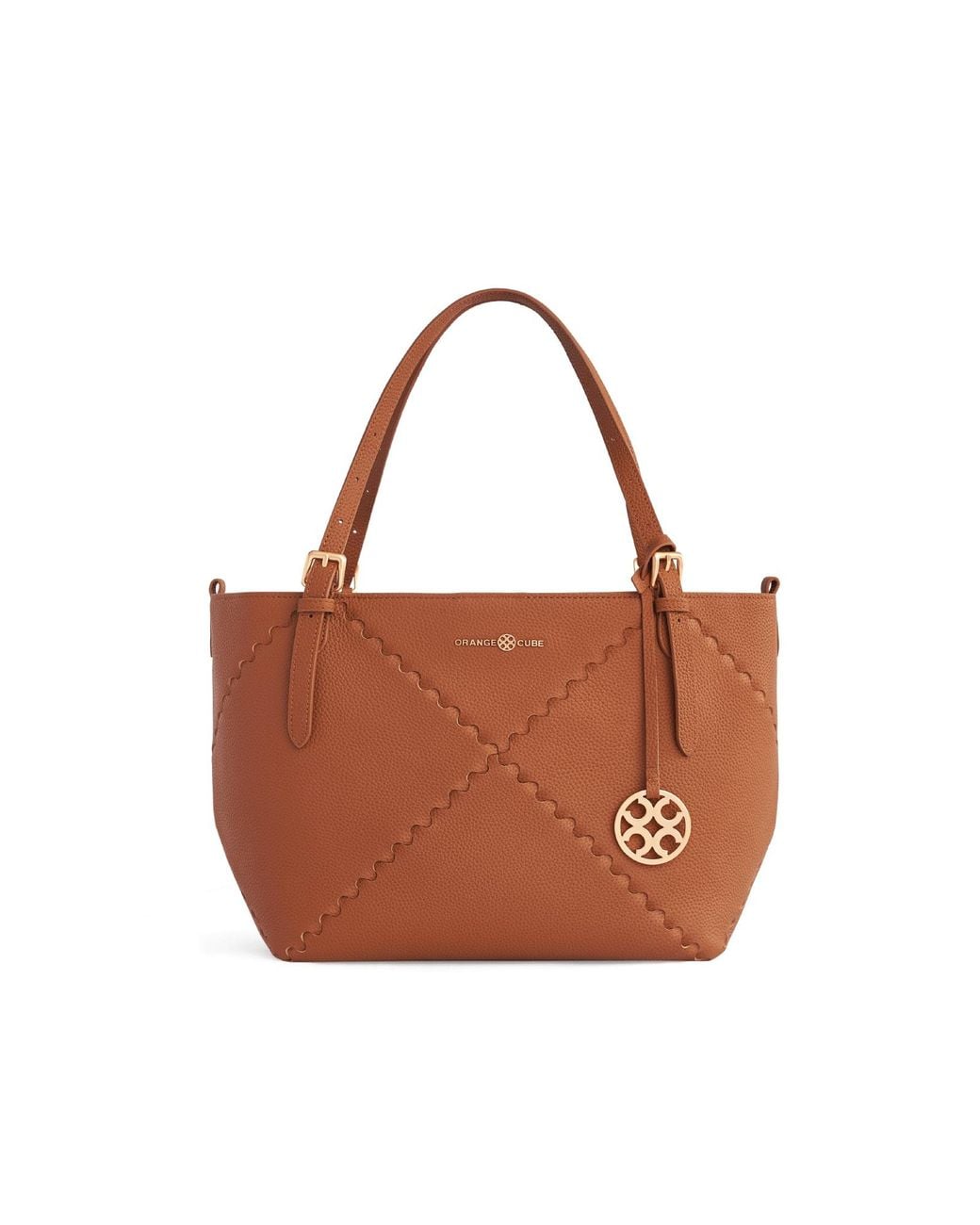 Orange Cube Brown Dusk Mosaic Tote