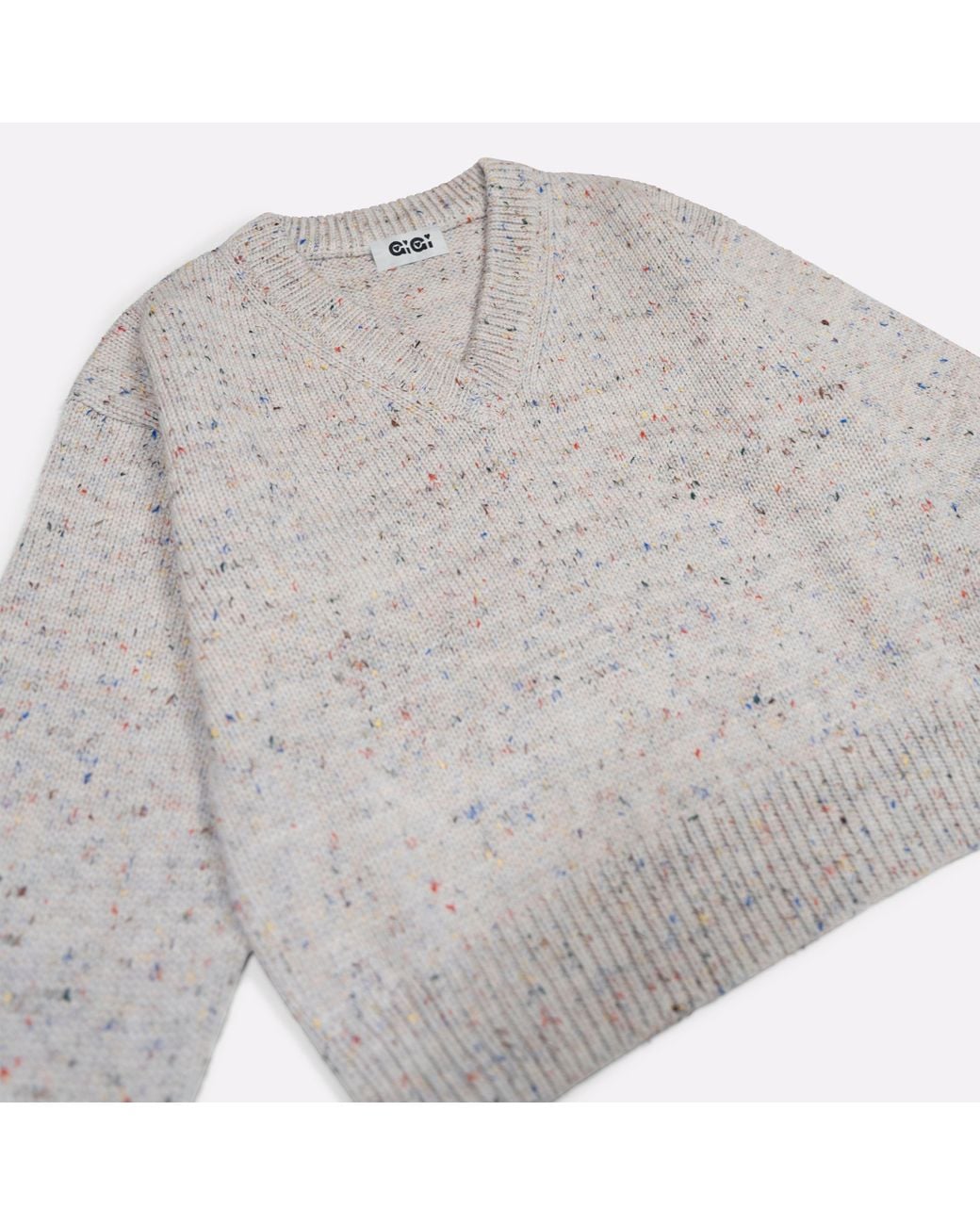 Gigi Knitwear Gray Neutrals Jane V-Neck Sweater