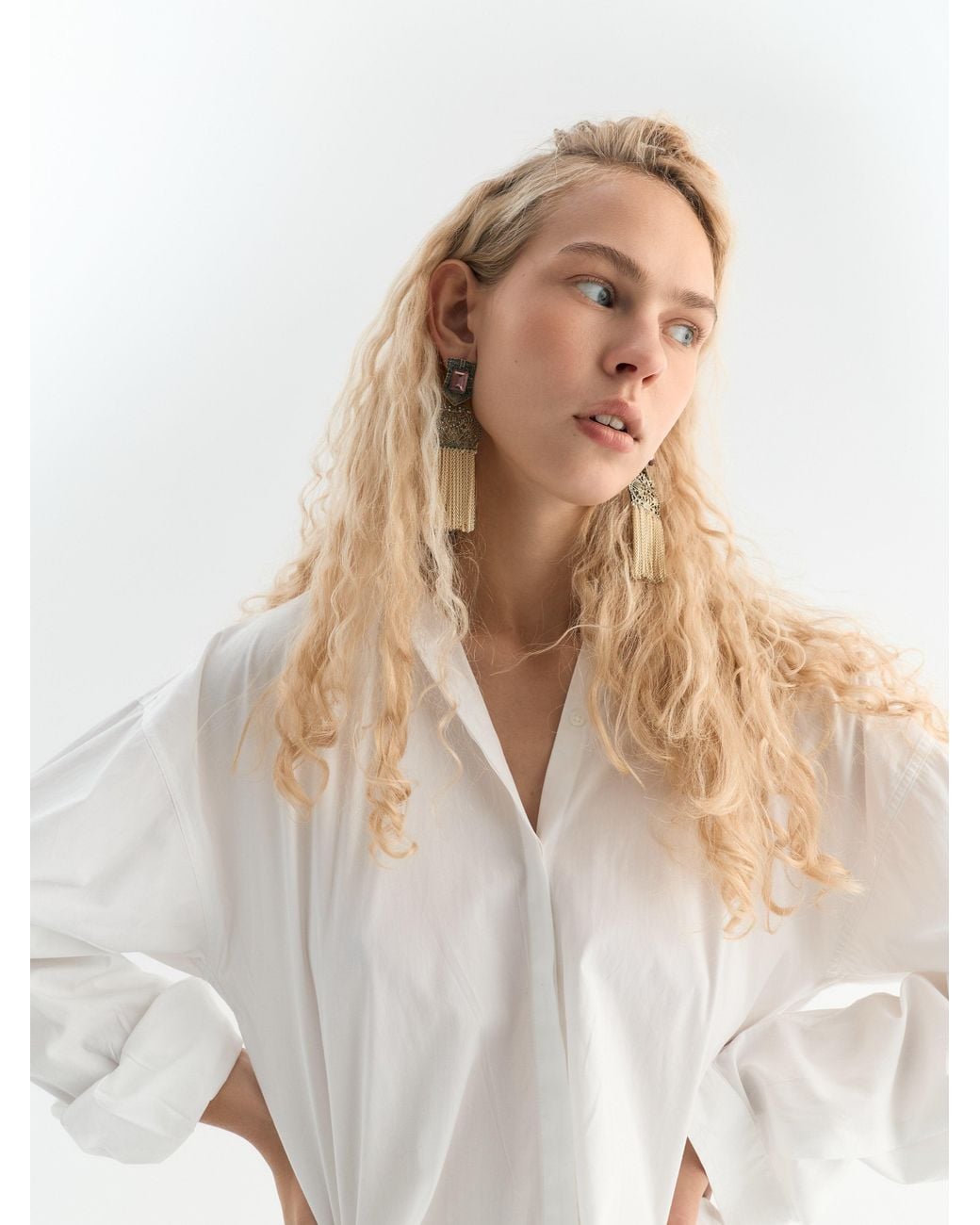 Sita Nevado White Miss Earrings
