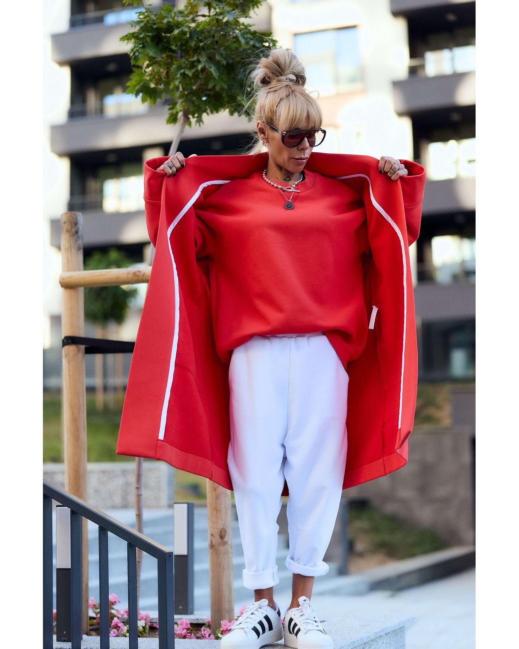 Clothes by Locker Room Red Oversized Coat