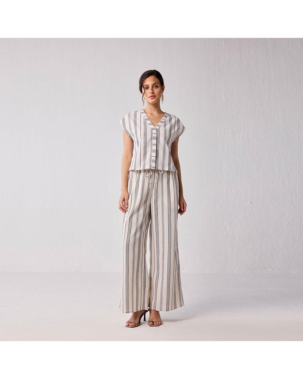 REISTOR Brown Wide-Leg Drawstring Pants