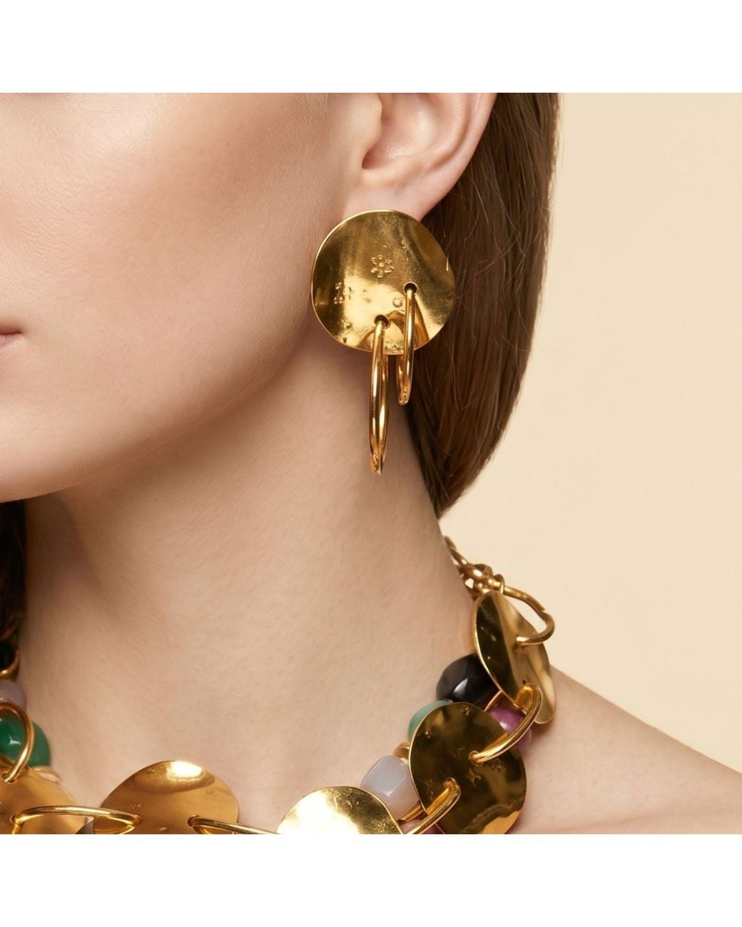 Jaredjamin Metallic Viviane Clip-On Earrings