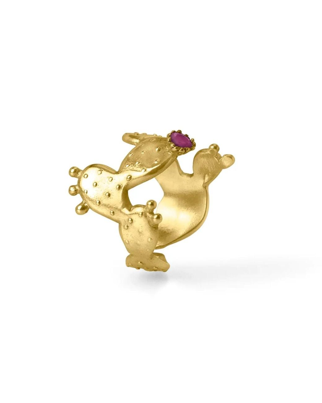 Sophie Simone Designs Metallic Cactus Ring With Ruby