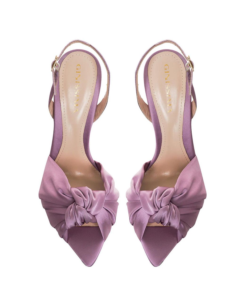 Ginissima Purple Sofia Satin Sandals