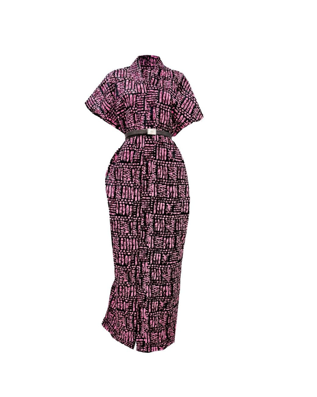 Chuks Collins Purple Ajah Collection: Peach Print Long Dress