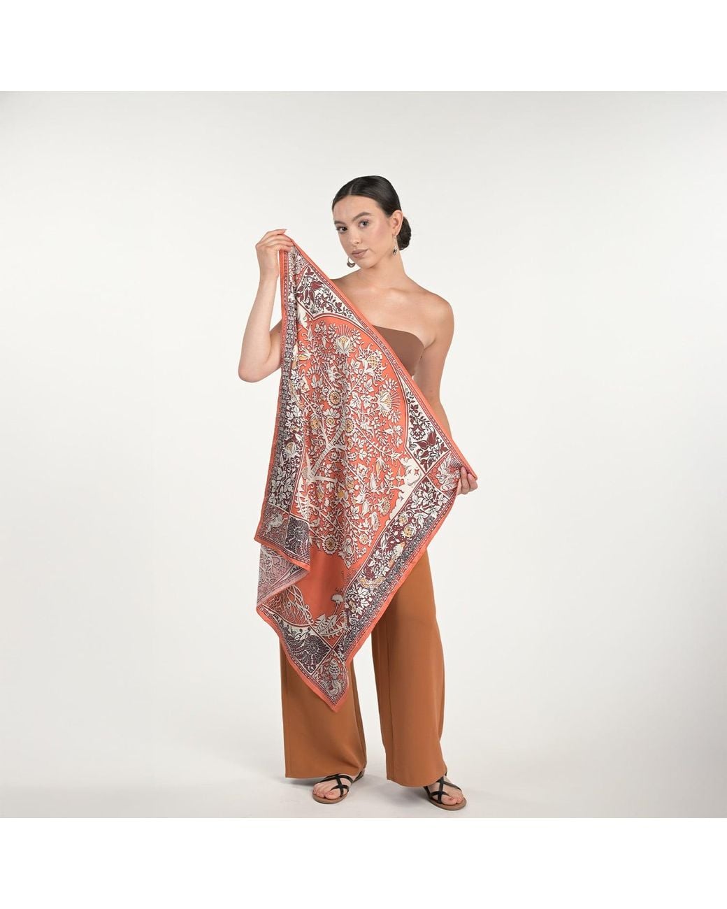 Silk&Soul Multicolor Tree Of Life Scarf