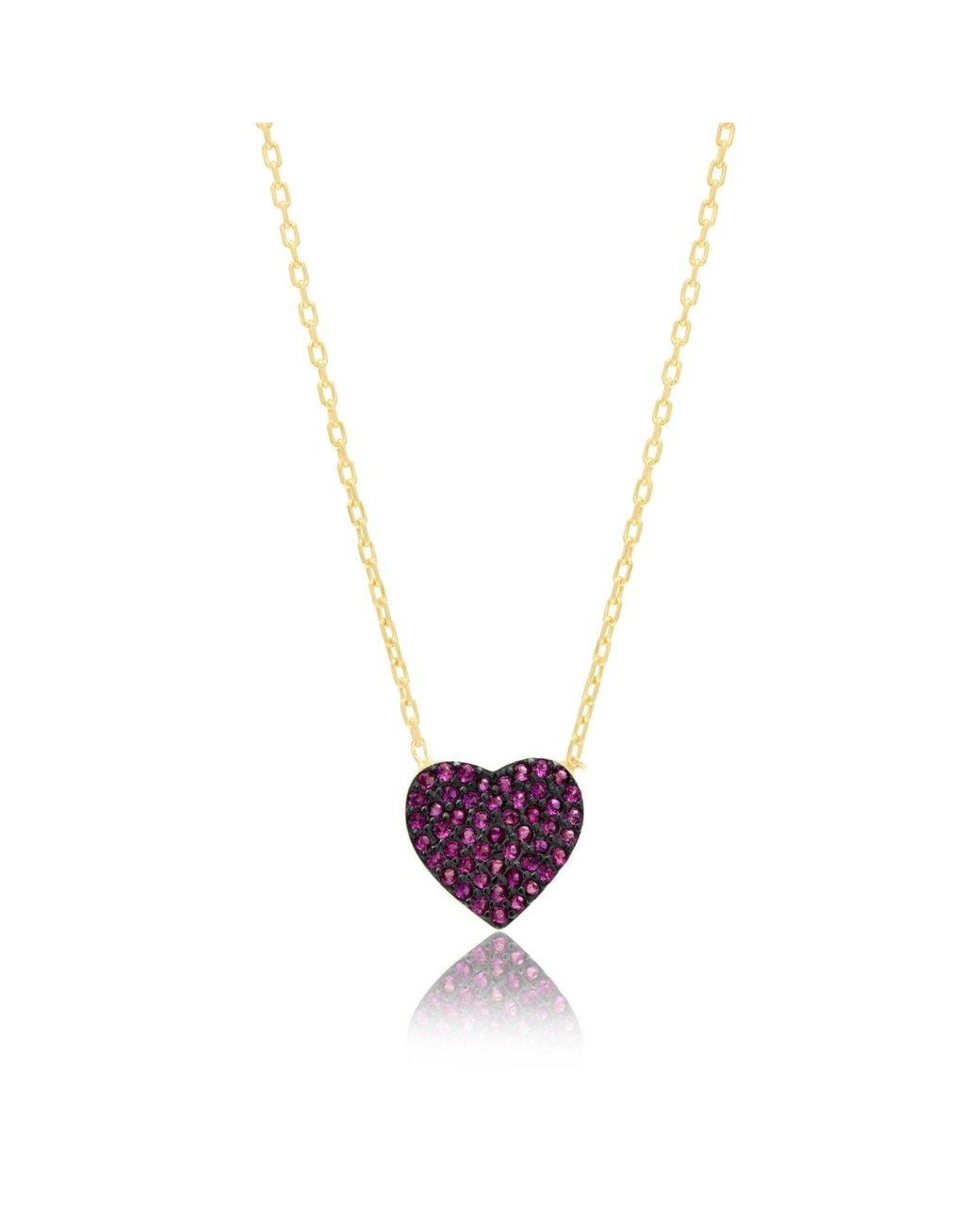SHYMI Metallic Mini Pave Heart Necklace