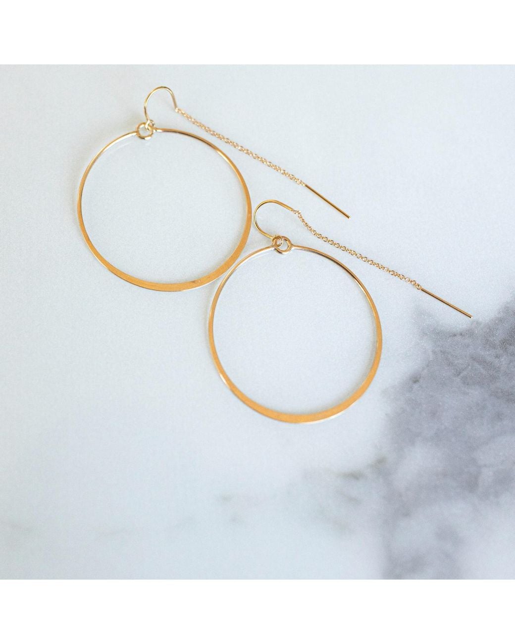 Heather Hawkins Jewelry Metallic Flat Hoop Threader Earrings