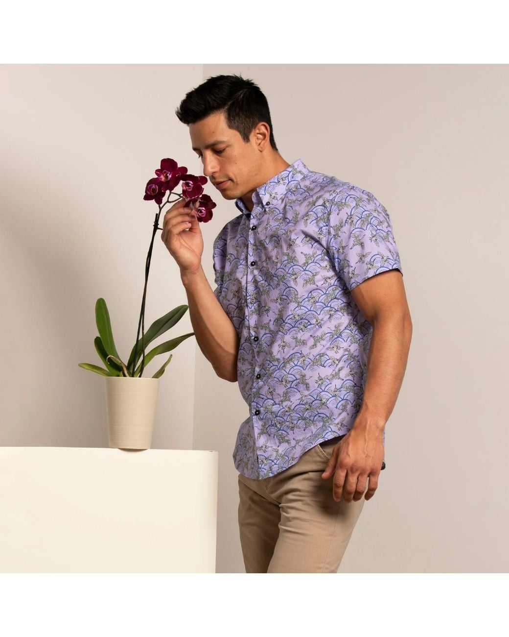 Lords of Harlech Blue Tim Crane Clouds Lilac for men