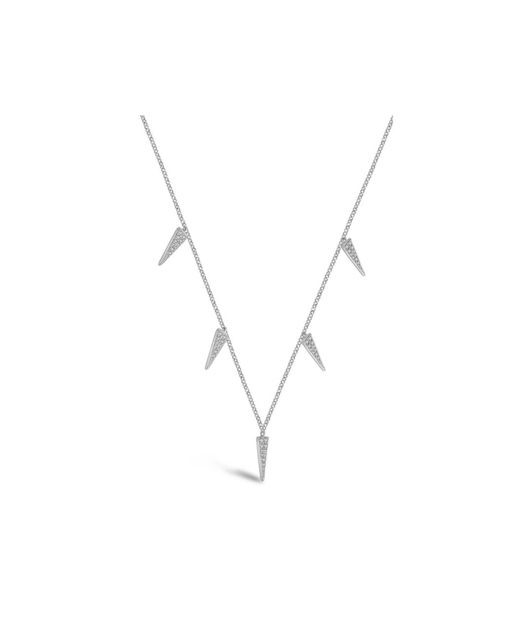 Genevieve Collection Metallic 18K Triangle Shape Diamond Necklace Choker