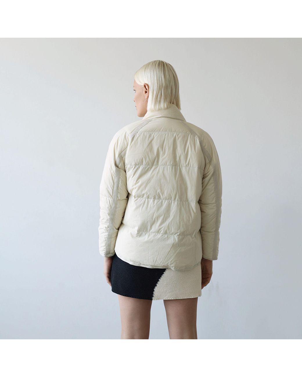 London Atelier Byproduct Natural Neutrals Quilted Wrap Down Jacket