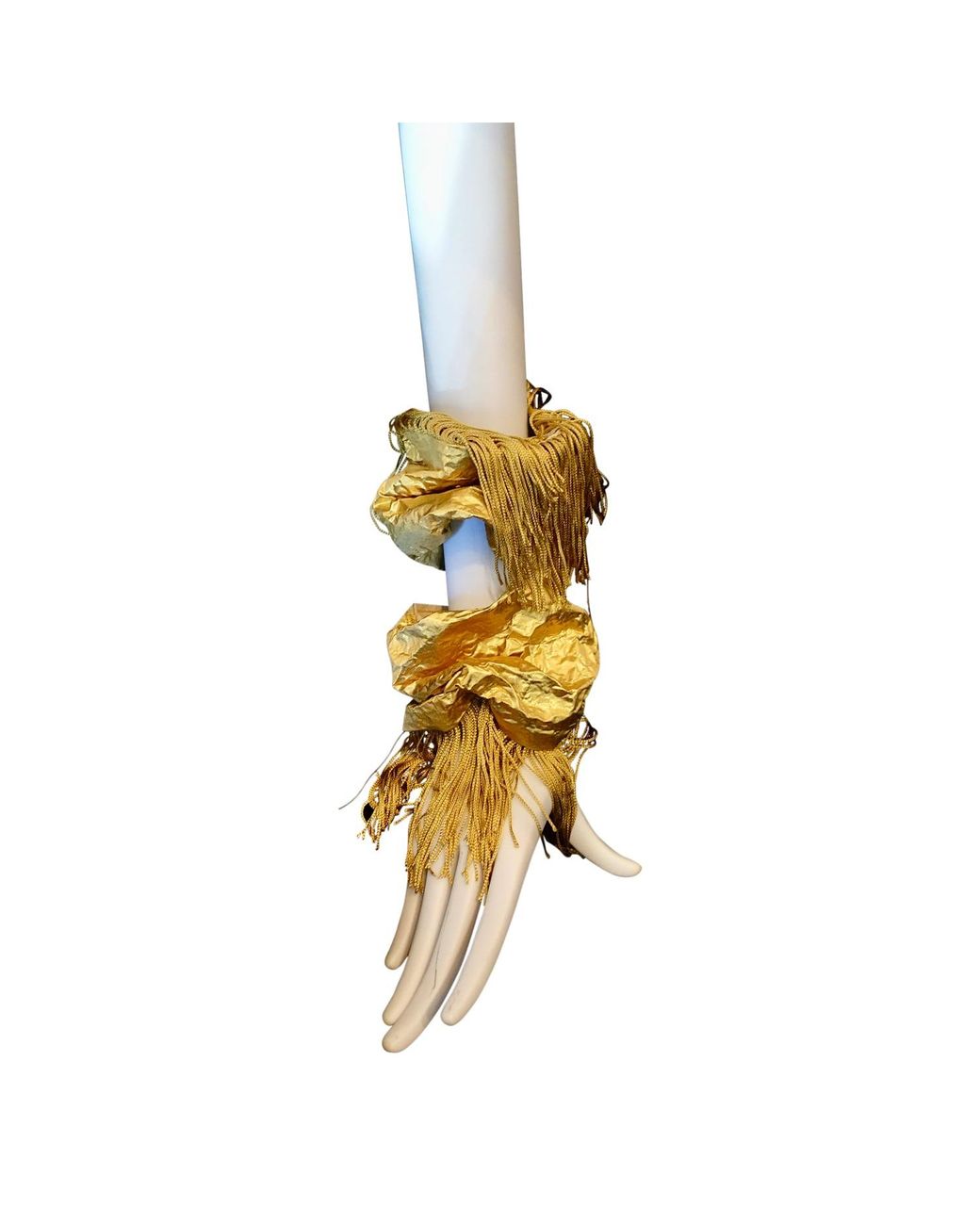 Romer Millinery Metallic Morphy Moldable Silk Cuff & Fringe Set Of Two