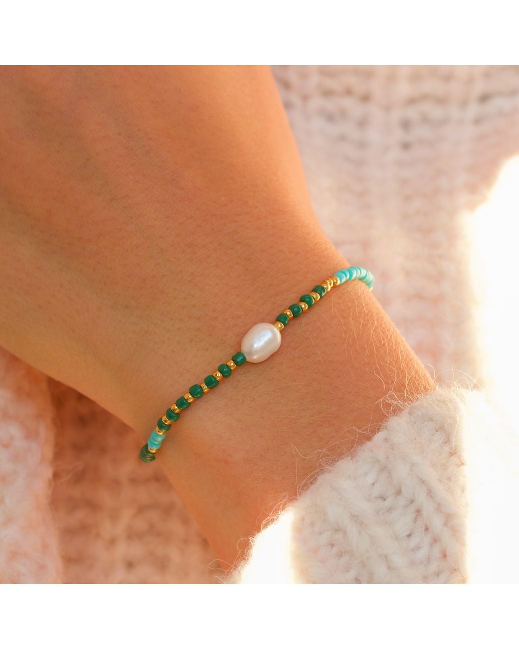 With Love Darling Metallic Acacia Pearl Bracelet