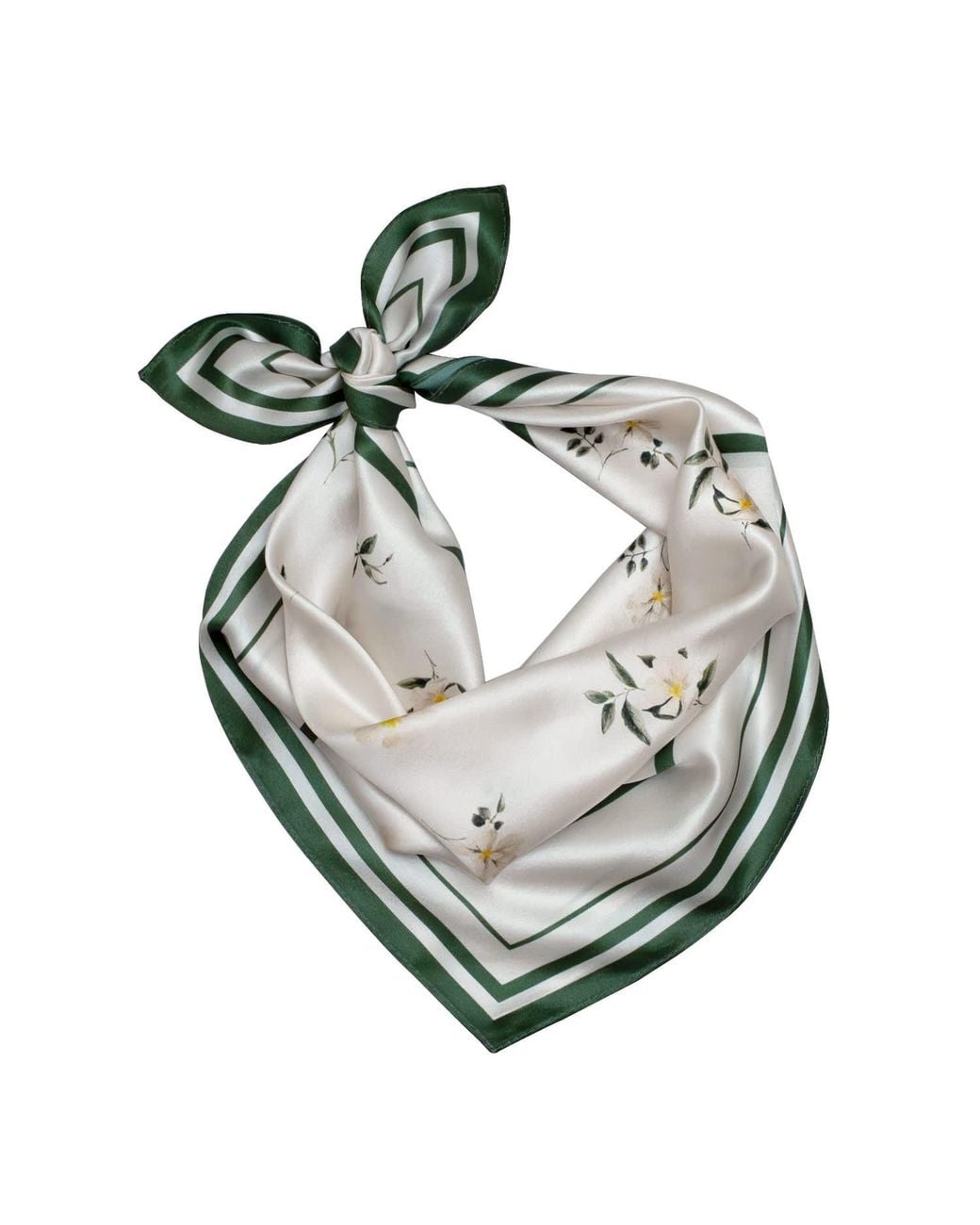 RainSisters Metallic Small Floral Print Natural Silk Scarf