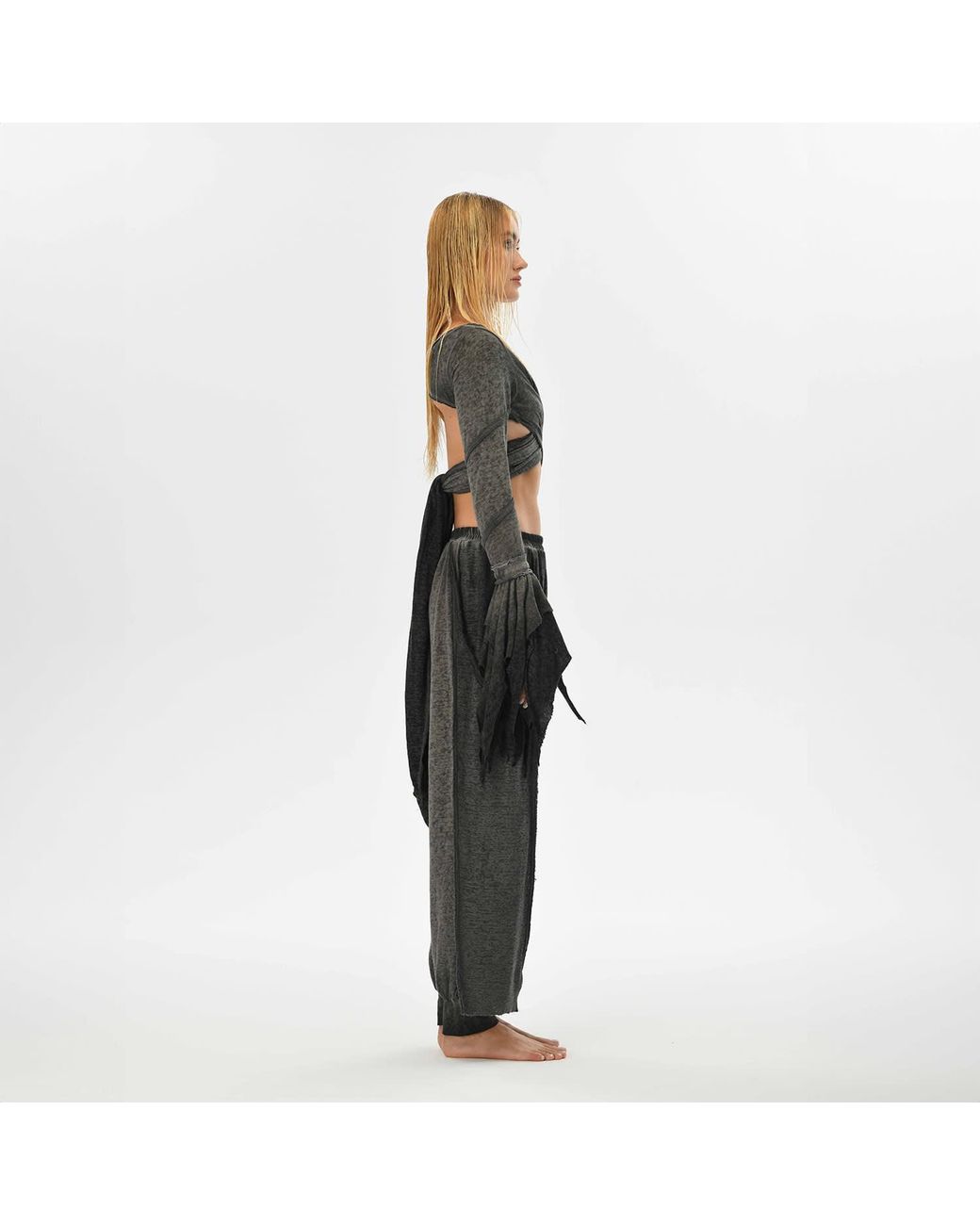 Zhenabia Gray Suhan Harem Pants Charcoal