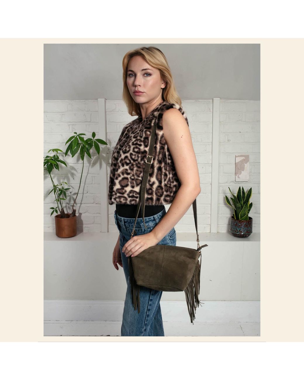 Nooki Design Green Kingston Tassle Cross Body Bag