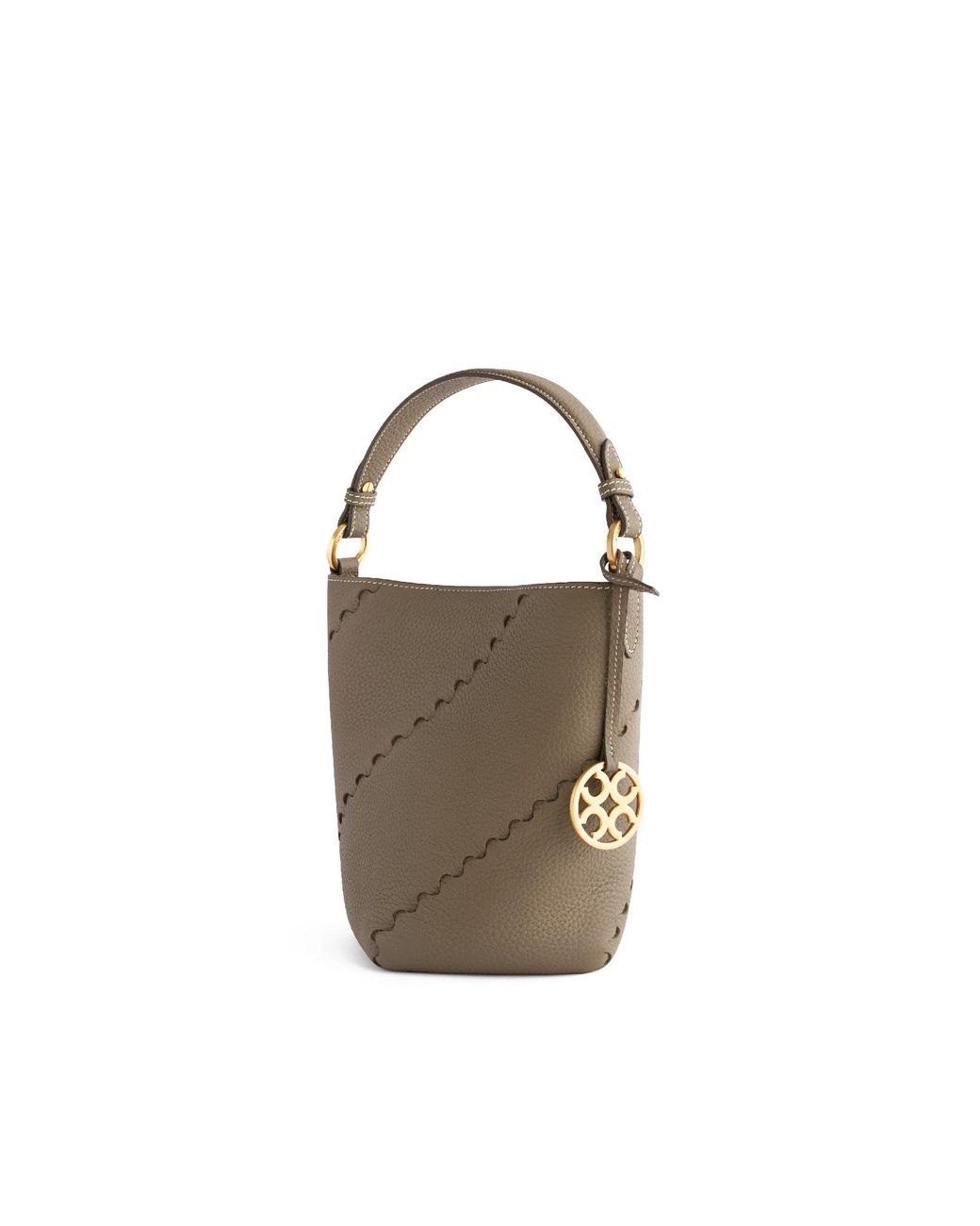 Orange Cube Brown Mosaic Slouch Bucket Bag