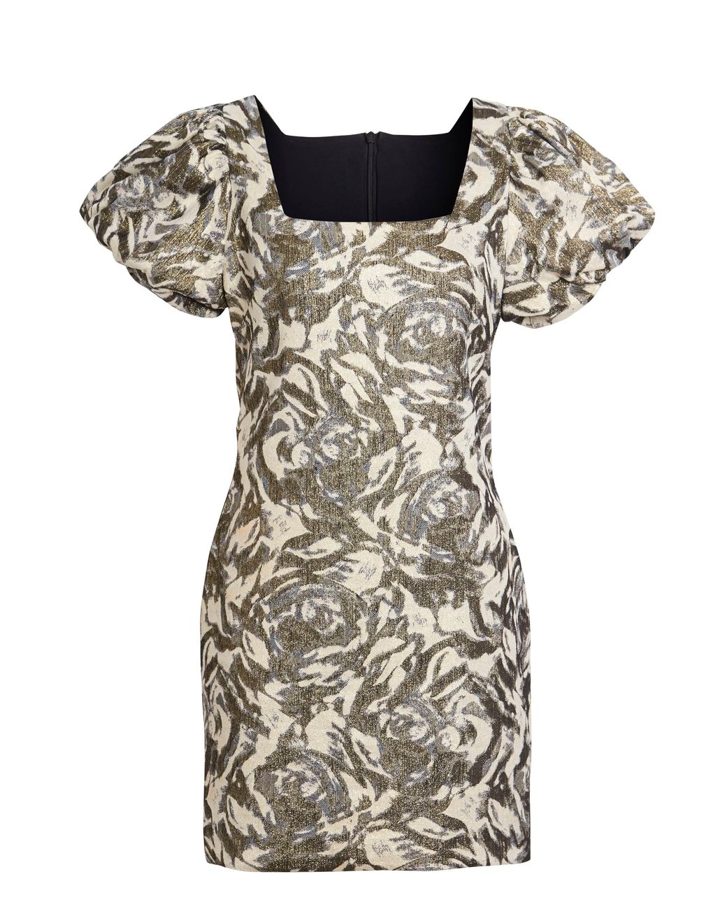 Sarvin Black Puff Shoulder Dress