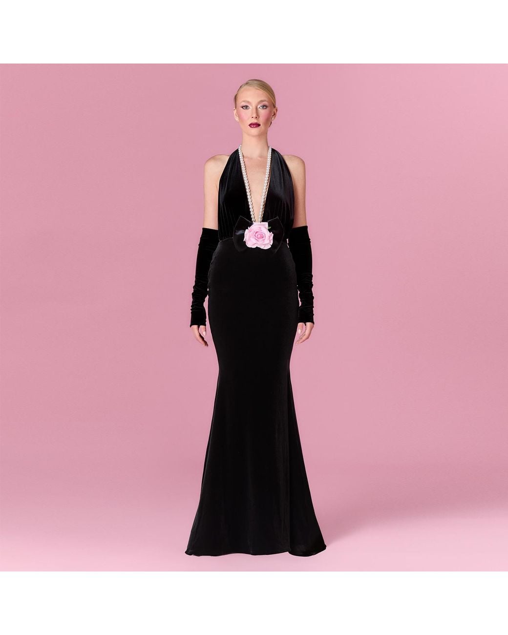 Nur Karaata Black Florence Bloom Dress