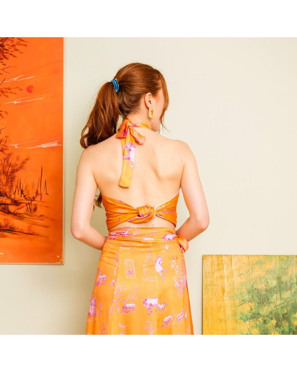 L’orangerie D’isabella Orange Lune Top Toile De Jouy