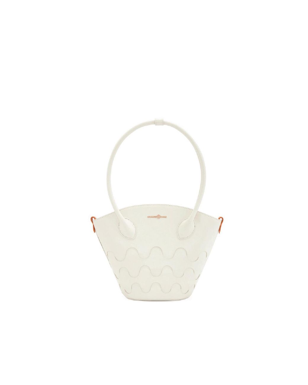 Orange Cube White Small Quilted Impressions Wavy Tote Bag
