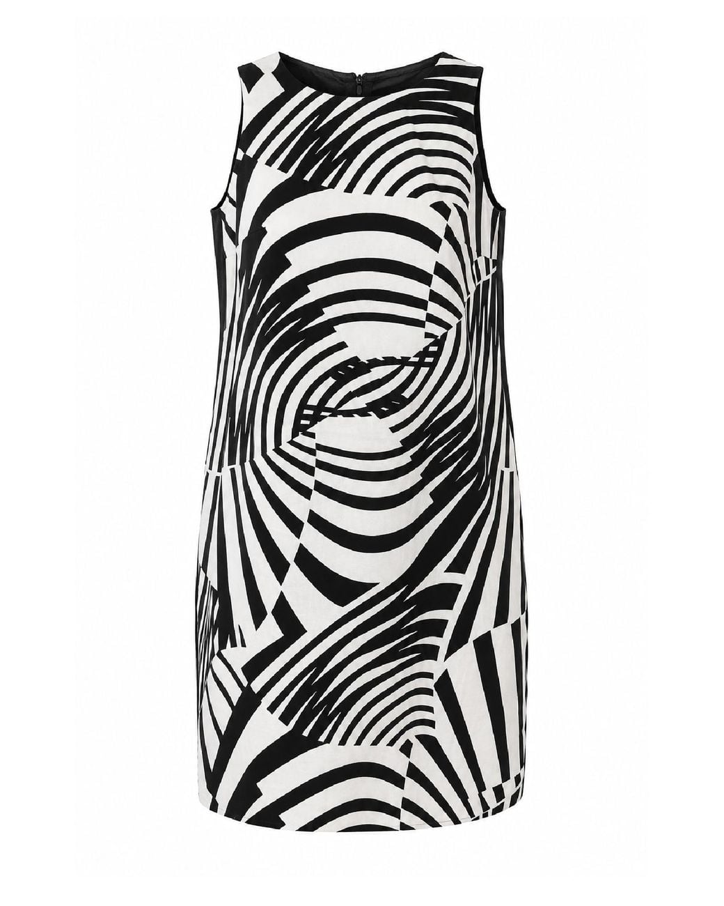 Conquista Black Monochrome Graphic Shift Dress