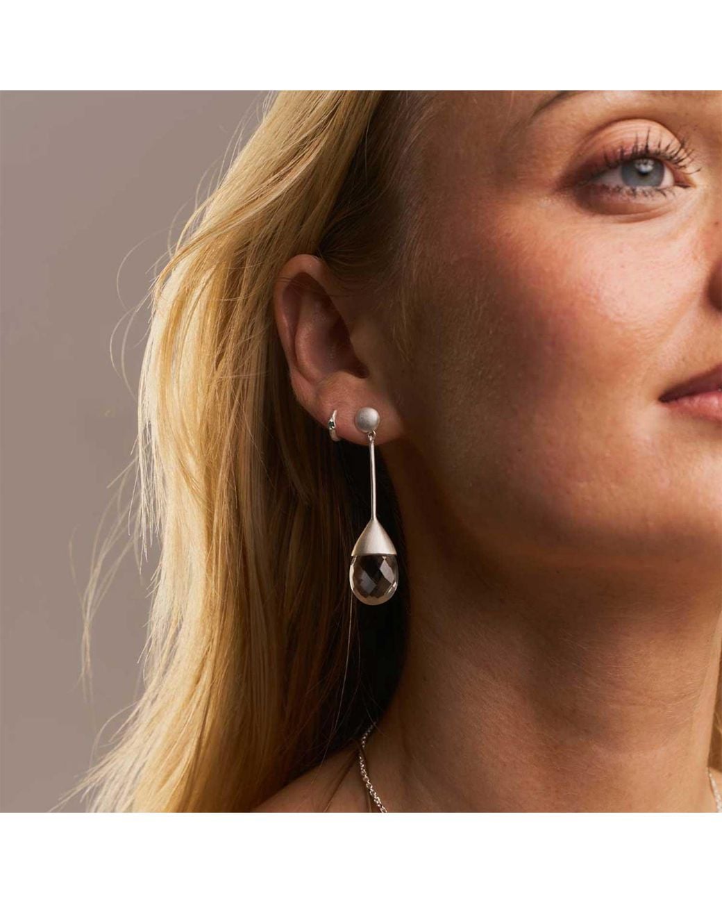 Moon London White Icy Neutral Crystals Drop Earrings