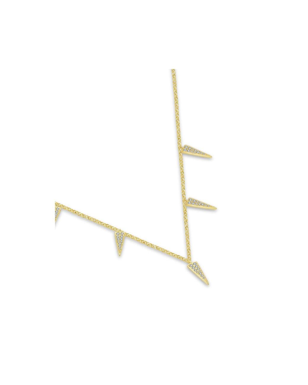 Genevieve Collection Metallic 18K Triangle Shape Diamond Necklace Choker