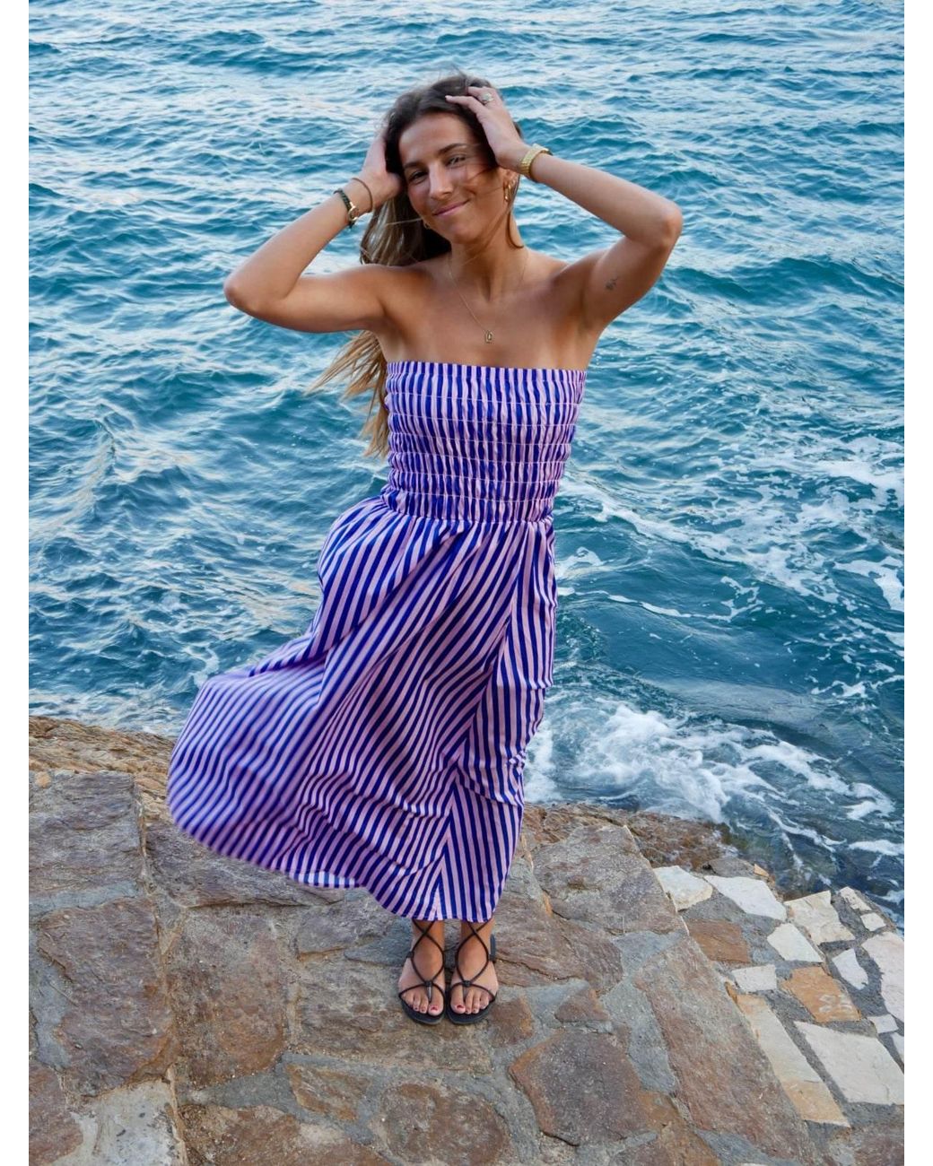 Mind Traveler Purple Emily And Striped Dress