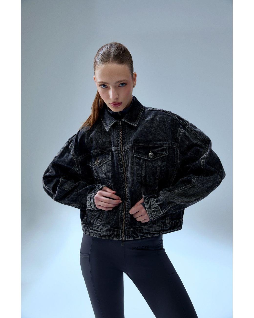 Pcfg Black Your Itch Colorblocked Denim Jacket