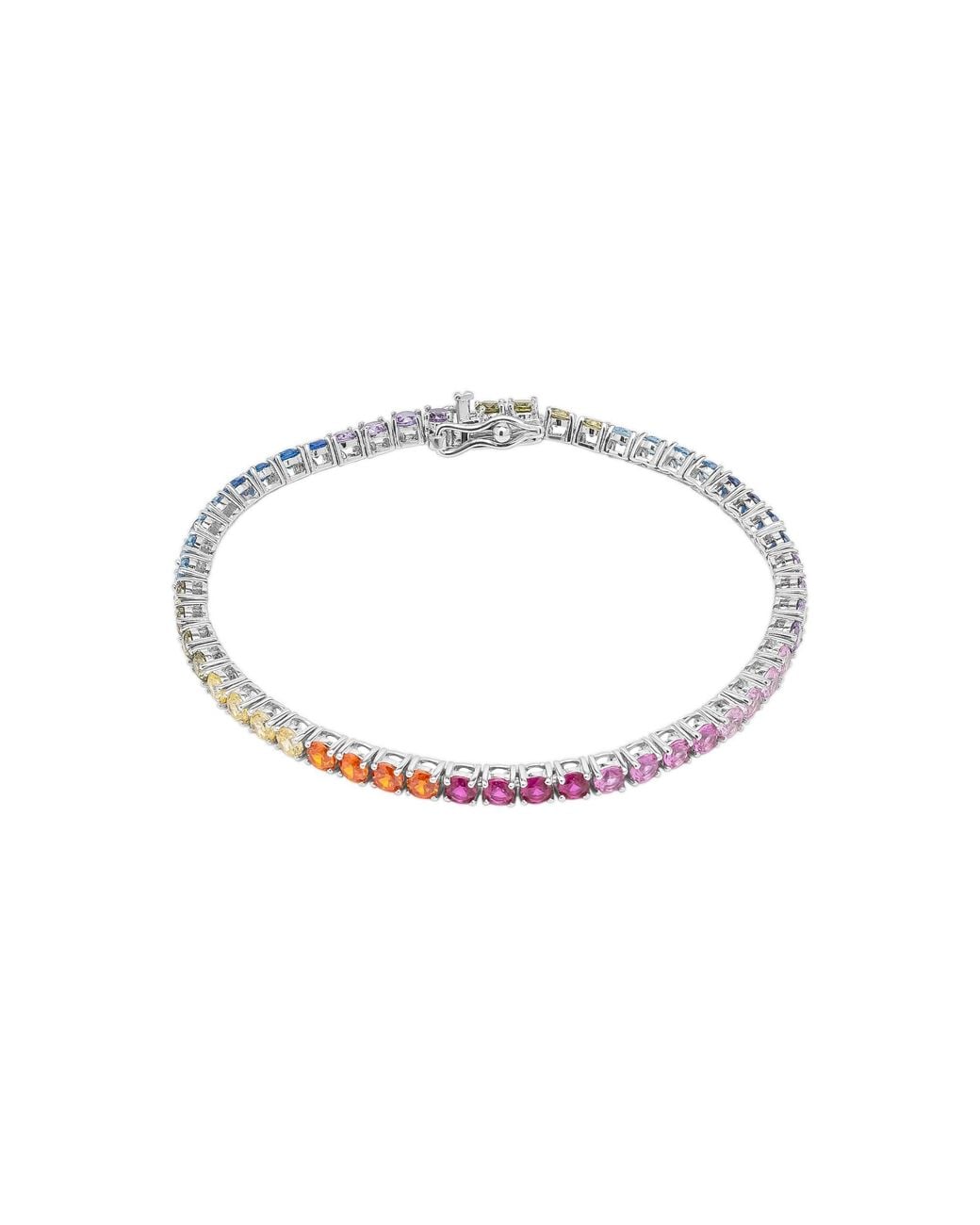 Spero London Metallic Sterling Large Tennis Bracelet
