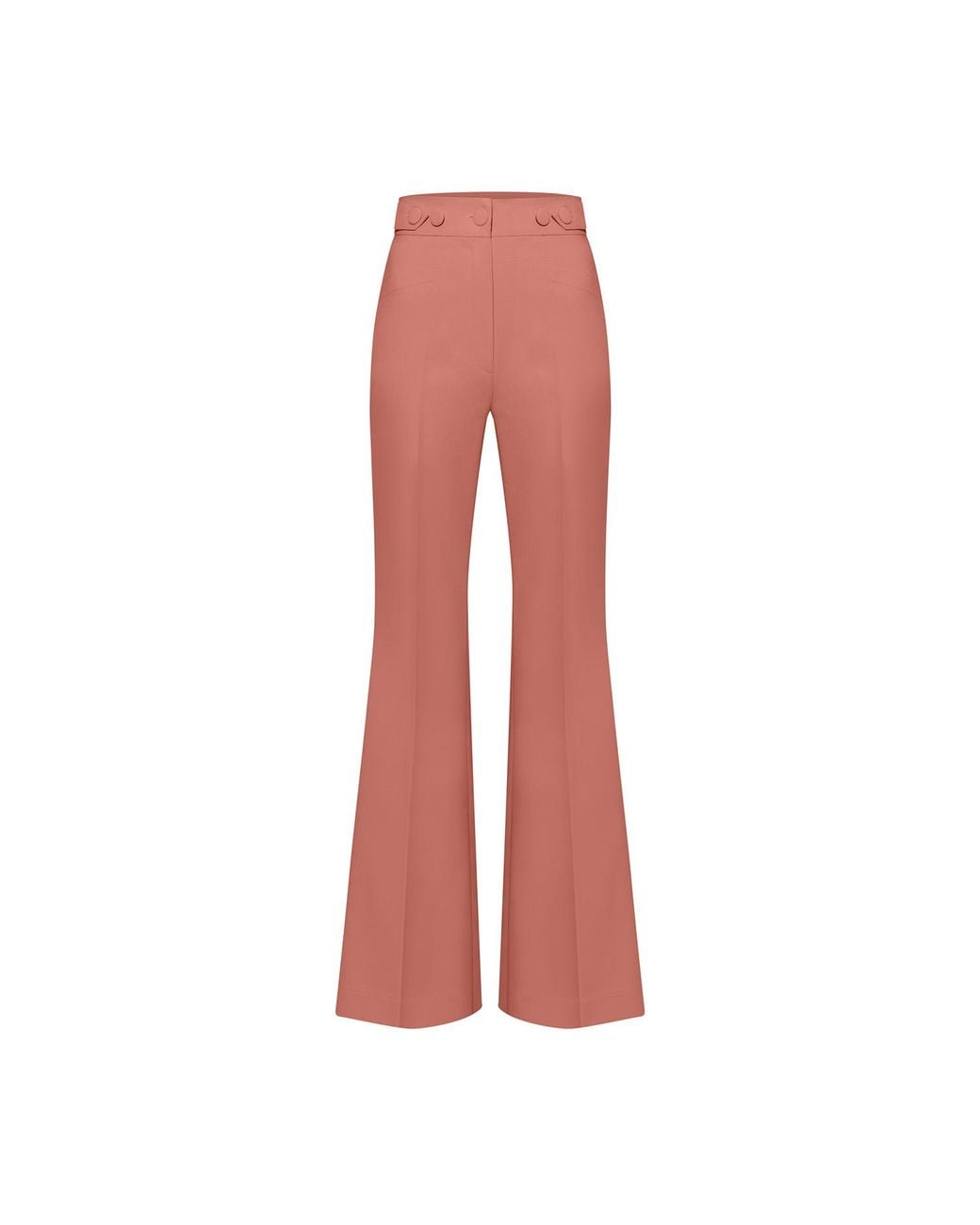 Tia Dorraine Pink Flared Trousers With Adjustable Waist