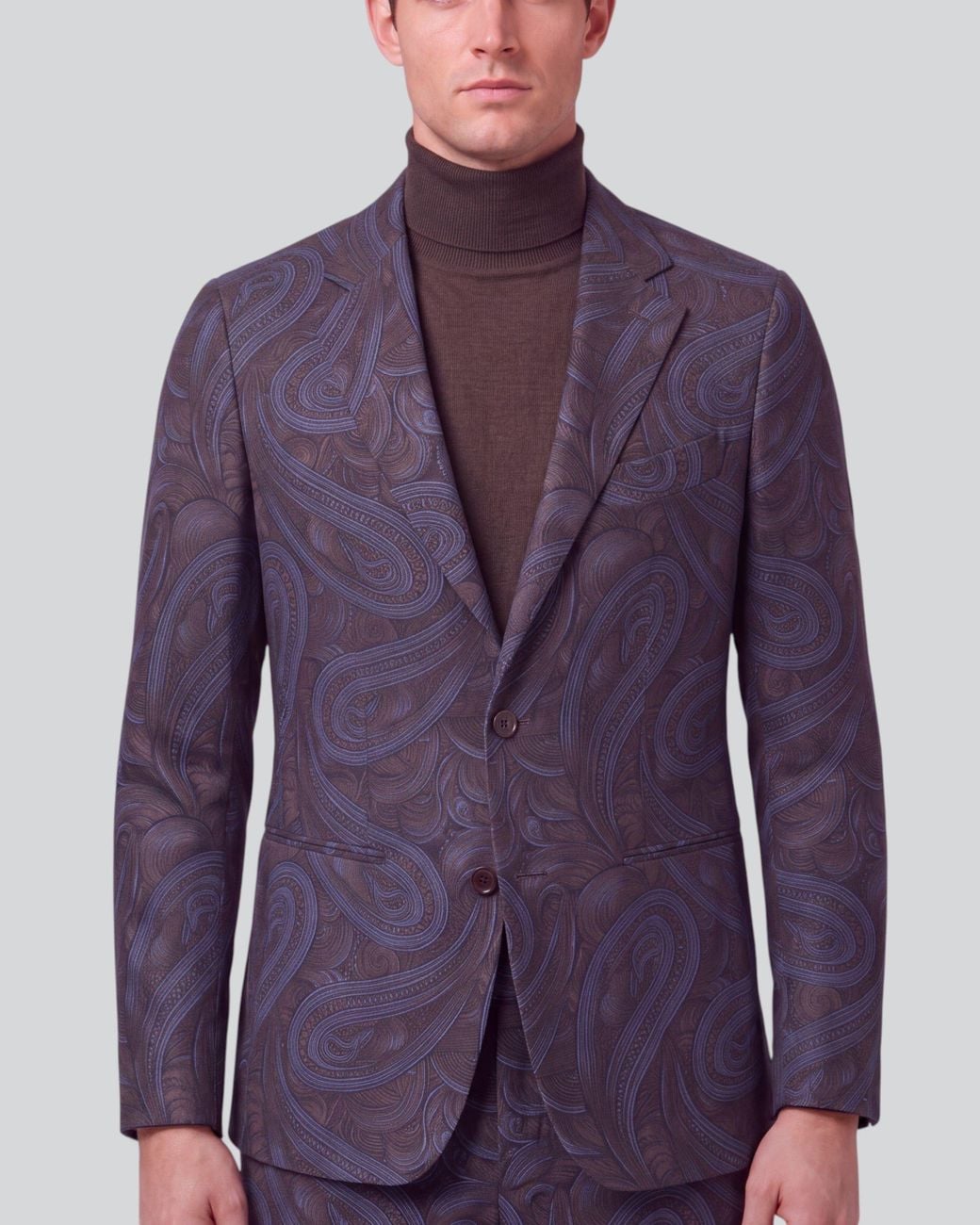 Lords of Harlech Blue Jaques Paisley Badalona Brownie Wool Blazer for men